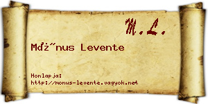 Mónus Levente névjegykártya